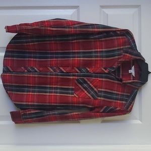 Flannel Plaid Button Down Top